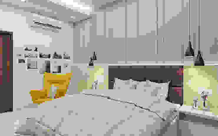Master bedroom- Simply Superb Tanish Dzignz Modern style bedroom Grey
