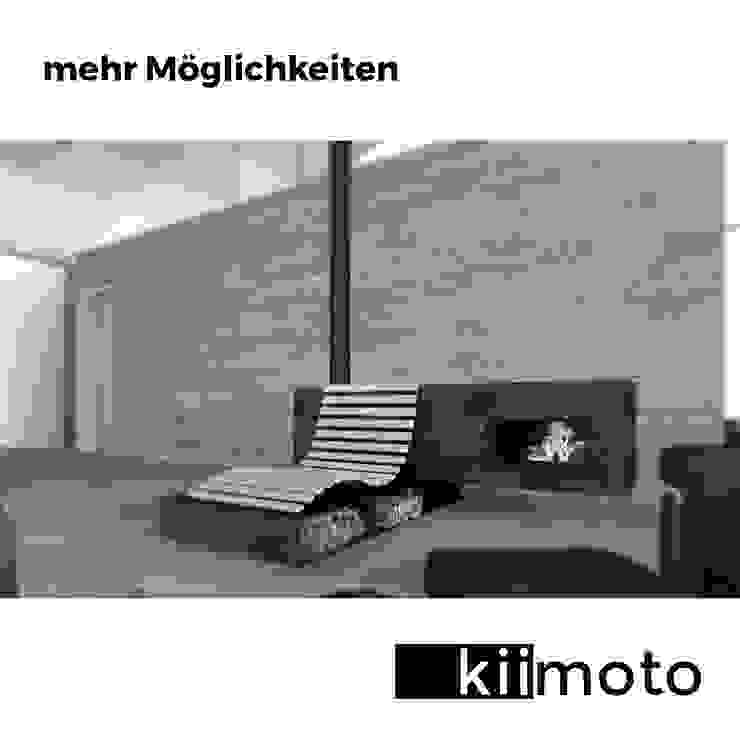 mehr Möglichkeiten kiimoto kamine Klassische Wohnzimmer Stahlbeton Schwarz