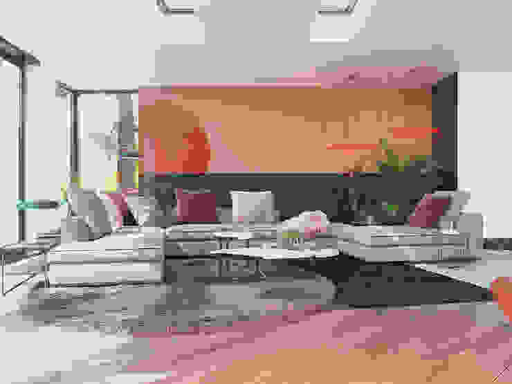 Большая гостиная с камином и большими окнами в частном доме в Сочи Студия Дизайна Виктории Королевой Гостиные в эклектичном стиле Дерево Розовый большой диван,деревянный пол,большая гостиная,ковер,круг,голубой диван,серый диван,подвесной светильник,журнальный столик,торшер,комнатные растения,мрамор