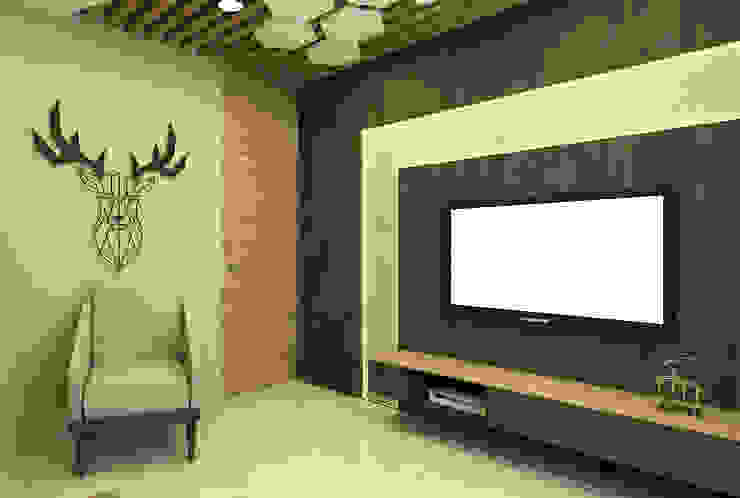Media cum Office SPACE DESIGN STUDIOS Minimalist media room