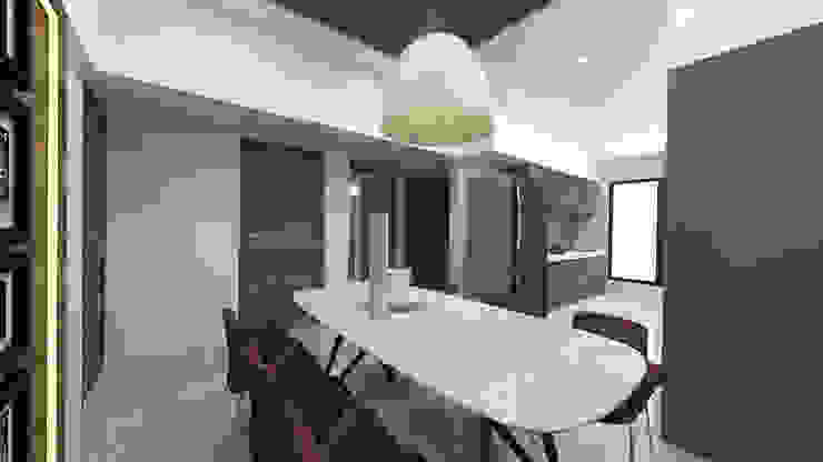 Kitchen cum Dining SPACE DESIGN STUDIOS Minimalist kitchen