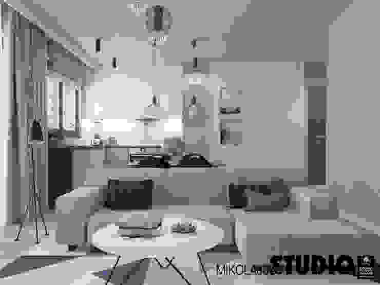 Salon Skandynawski salon od MIKOŁAJSKAstudio Skandynawski