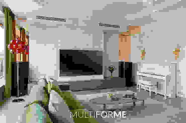 "La Dolce Vita" Appartment in Saint Petersburg, MULTIFORME® lighting MULTIFORME® lighting Вітальня Скло Янтарний / Золотий Освітлення