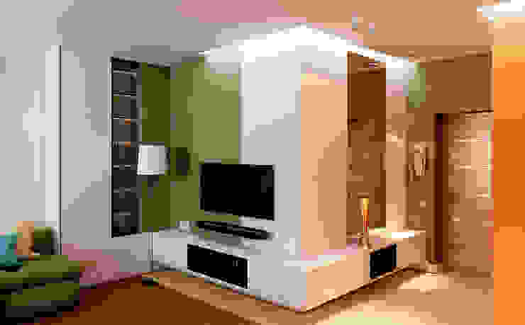 СТИЛЬНЫЙ МИНИМАЛИЗМ (гостиная, кухня-столовая) STUDIO DESIGN КРАСНЫЙ НОСОРОГ Гостиная в стиле минимализм Многоцветный