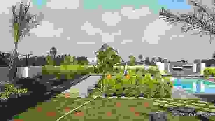 Dr. Sakthivel Residency, Growscape Landscape Architect Growscape Landscape Architect Front yard Sandstone Multicolored