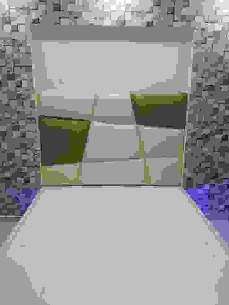 Small bedroom bed with head rest. VR Interior Designerss Asian style bedroom Plywood Multicolored