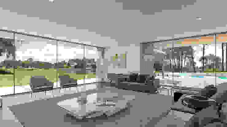 Traçado Regulador. Lda Living room Wood White