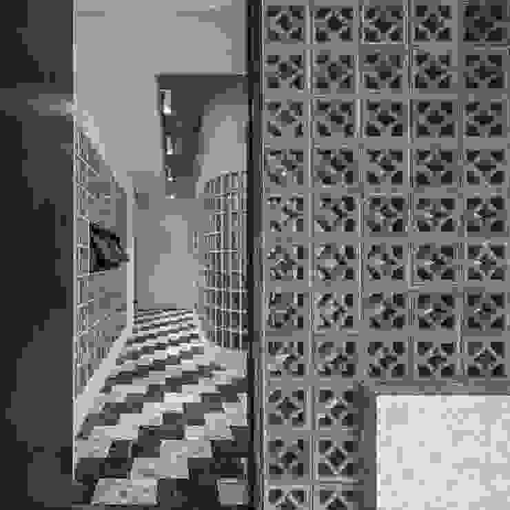 漢玥室內設計 Ingresso, Corridoio & Scale in stile asiatico Cemento Variopinto