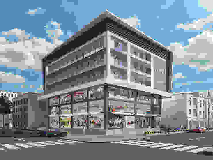 EXTERIOR VISUALIZATION, Abhinaw Tiwari Abhinaw Tiwari Espacios comerciales Hormigón Marrón Espacios comerciales