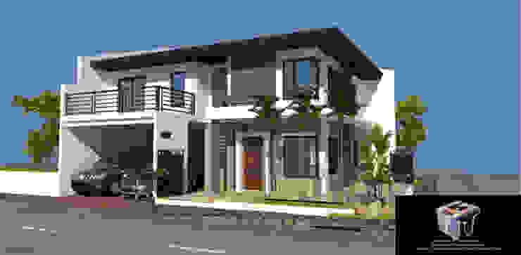 2 STOREY RESIDENTIAL BUILDING MGTua Architects + Design Innovations Townhouse Concrete