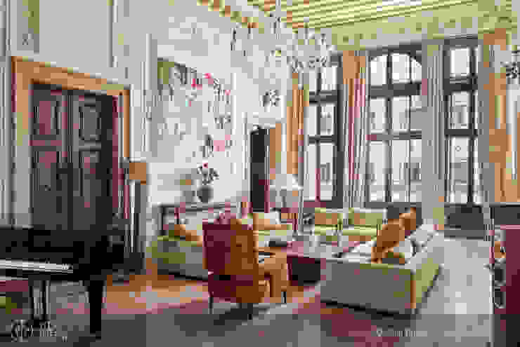 . Colin Dutton Klassische Wohnzimmer Bernstein/Gold Living room, venetian, historical, classic, period furniture, chandalier, divan, sofa