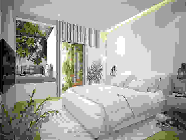 Farmhouse Styled Tranquility @ Farrer Road Singapore Carpentry Interior Design Pte Ltd Tropical style bedroom Wood White