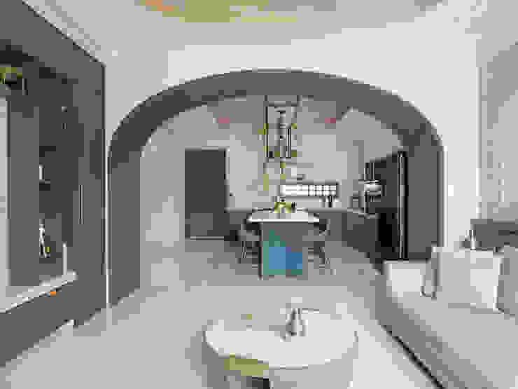 漢玥室內設計 Sala da pranzo in stile scandinavo Blu