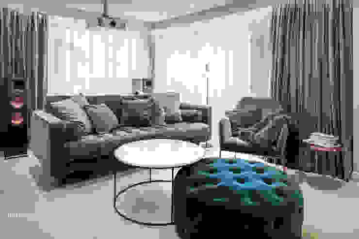 Realizacja projektu w Londynie Ambience. Interior Design Nowoczesny salon
