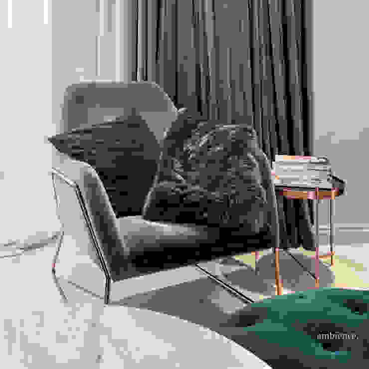 Realizacja projektu w Londynie Ambience. Interior Design Nowoczesny salon