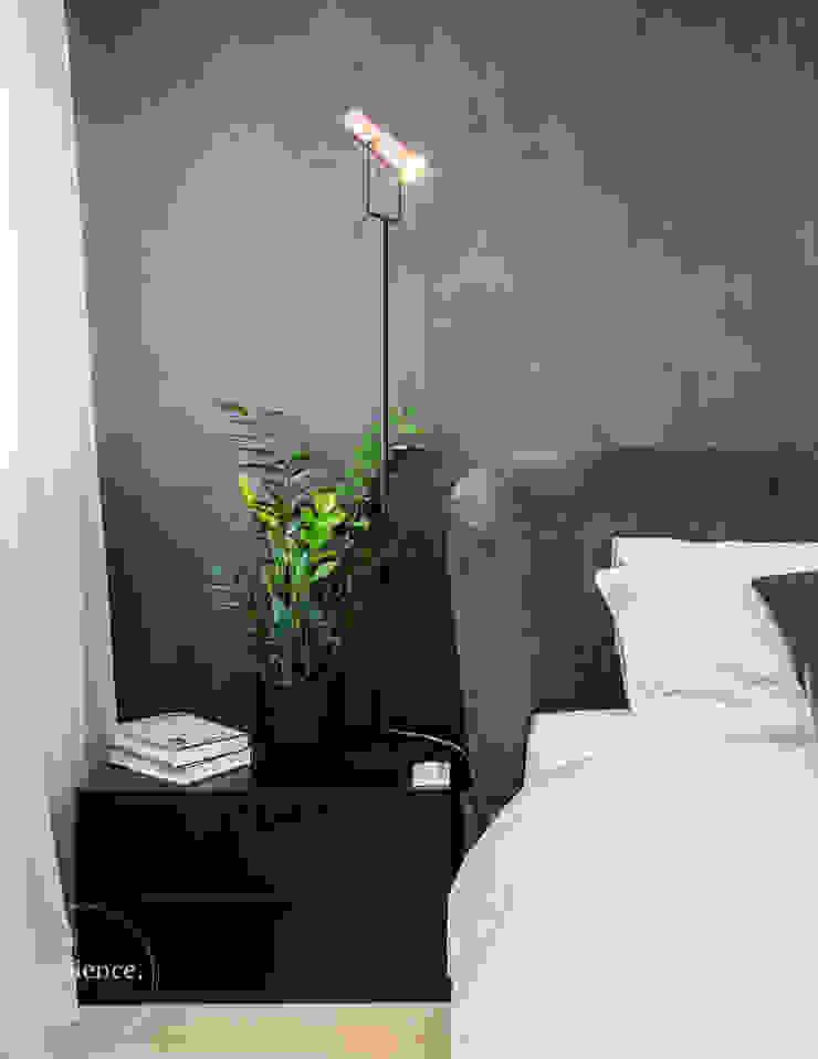 Realizacja projektu w Londynie Ambience. Interior Design Nowoczesna sypialnia