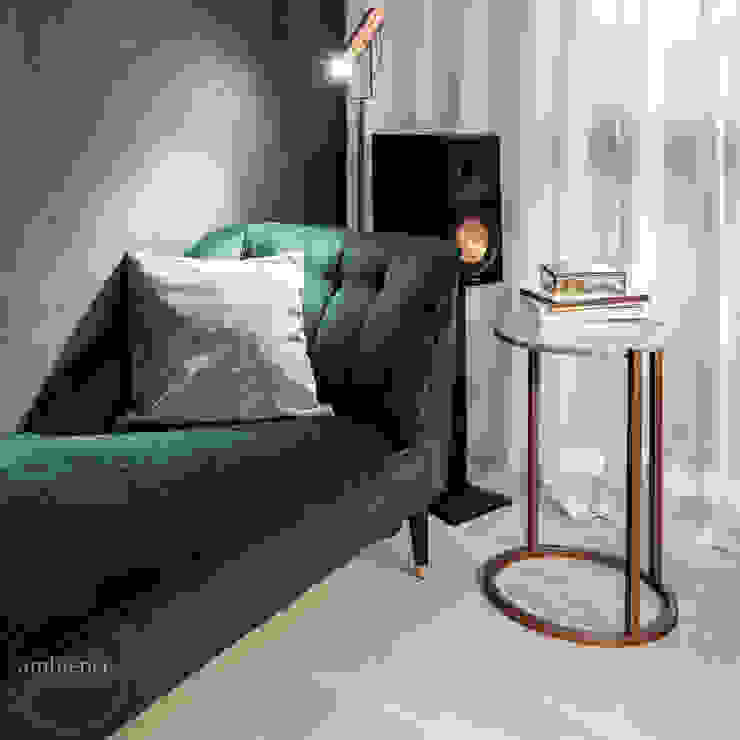 Realizacja projektu w Londynie Ambience. Interior Design Nowoczesne domowe biuro i gabinet