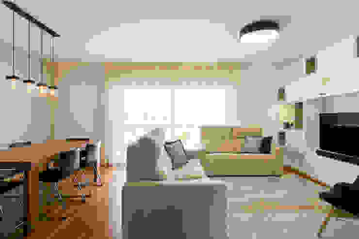 Apartamento t3 no centro de lisboa Traço Magenta - Design de Interiores Salas de estar modernas