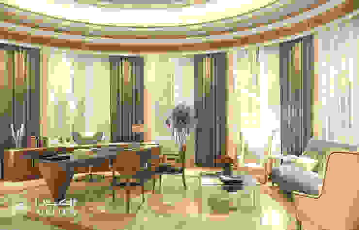 Elegant and luxurious home office interior Algedra Interior Design 書房/辦公室