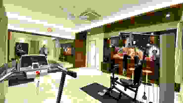 Bungalow for Dr. Shashidhar Kattimani at Ghatprabha, Karnataka A B Design Studio Eclectic style gym