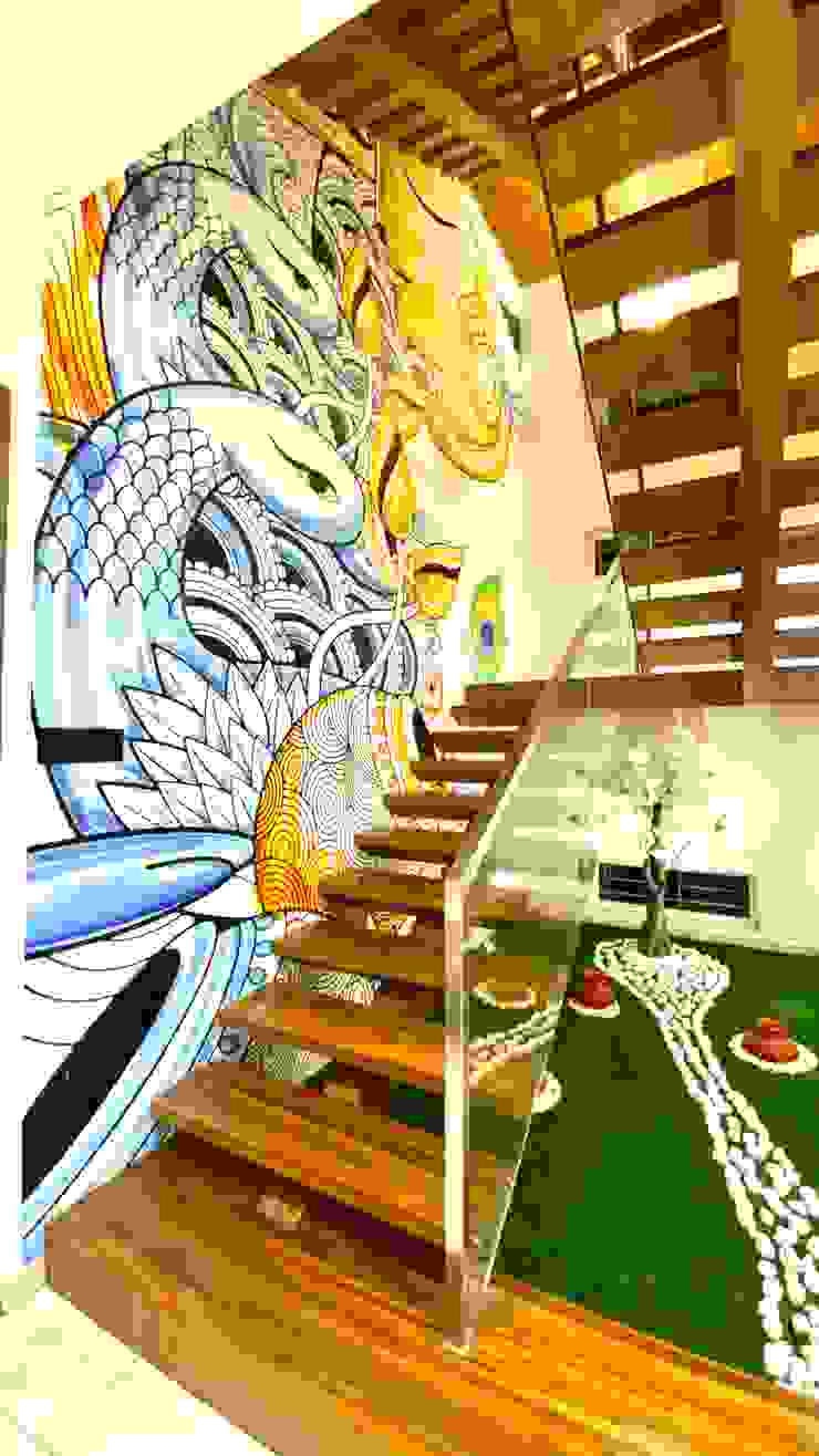 Bungalow for Dr. Shashidhar Kattimani at Ghatprabha, Karnataka A B Design Studio Stairs