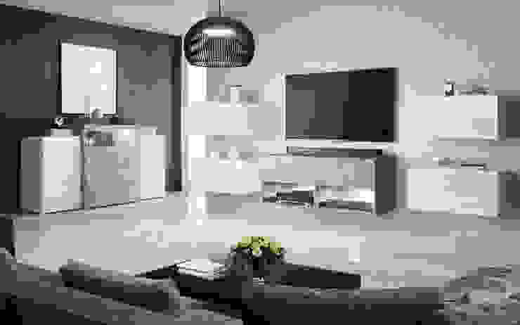 Meblościanki, Meble Minio Meble Minio Moderne Wohnzimmer Holzspanplatte Weiß Schränke und Sideboards