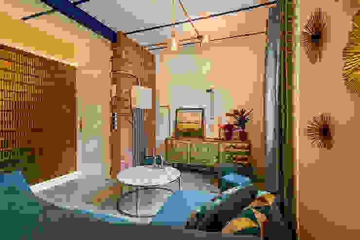 OOIIO Arquitectura Ruang Keluarga Gaya Eklektik Batu Bata Multicolored