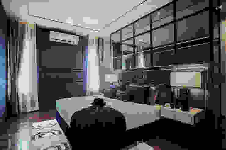 Blue and White bedroom show house The pavilla residence - hypestudio Hypestudio ห้องนอนขนาดเล็ก ไม้ Blue