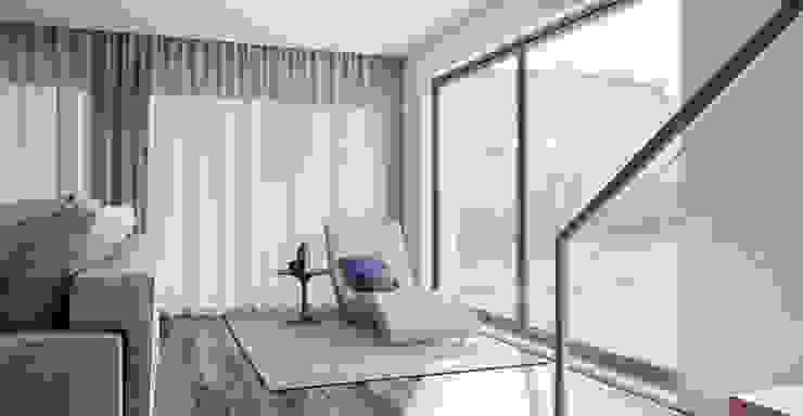 zona Leitura descanso com chaise long ( daybed) Alpha Details Corredores, halls e escadas modernos