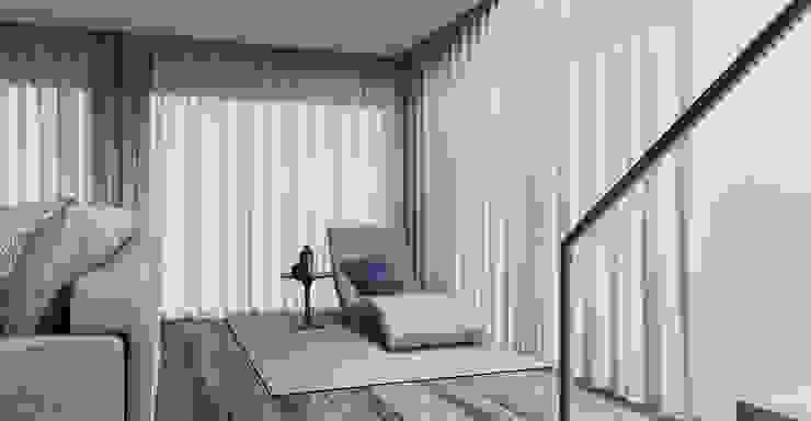 zona Leitura descanso com chaise long ( daybed) Alpha Details Corredores, halls e escadas modernos