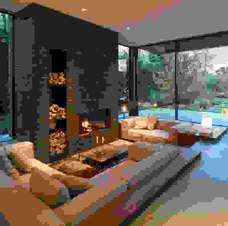 Casa in legno passiva Soggiorno moderno di Green Living Ltd Moderno Legno massello Variopinto