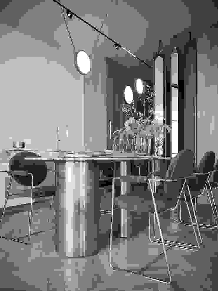 Project HD#345 HD-m2 Столовая комната в стиле модерн Мрамор кухня, мрамор, calacatta, гостинная, спальня, ванная комната, коридор, прихожая, модерн, дизайн, квартира, дом, экстерьер, интерьер, реализация, проект, цветы, освещение