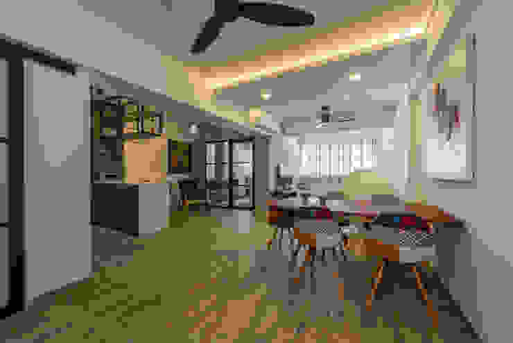 Neutrals Contemporary, Meter Square Pte Ltd Meter Square Pte Ltd Modern living room Wood White