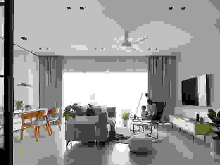 "SCANDI TRENDY - Condominum KL, pins studio pins studio Scandinavian style living room White