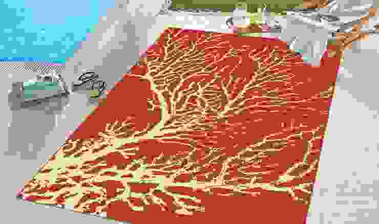 Tappeto outdoor Coastal Coral Red Webtappeti Balcone, Veranda & Terrazza in stile eclettico Tessuti Arancio tappeto outdoor design, tappeto terrazza, tappeto esterno,Accessori & Decorazioni