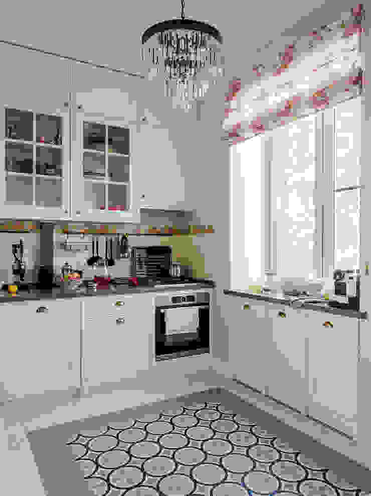 Дополнительные шкафчики под окном Студия Черкасовой Марии Маленькие кухни МДФ Белый