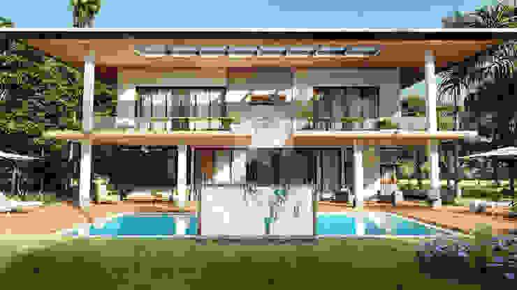 Modern-Tropical Vacation Home, Structura Architects Structura Architects Вілли Дерево Коричневий