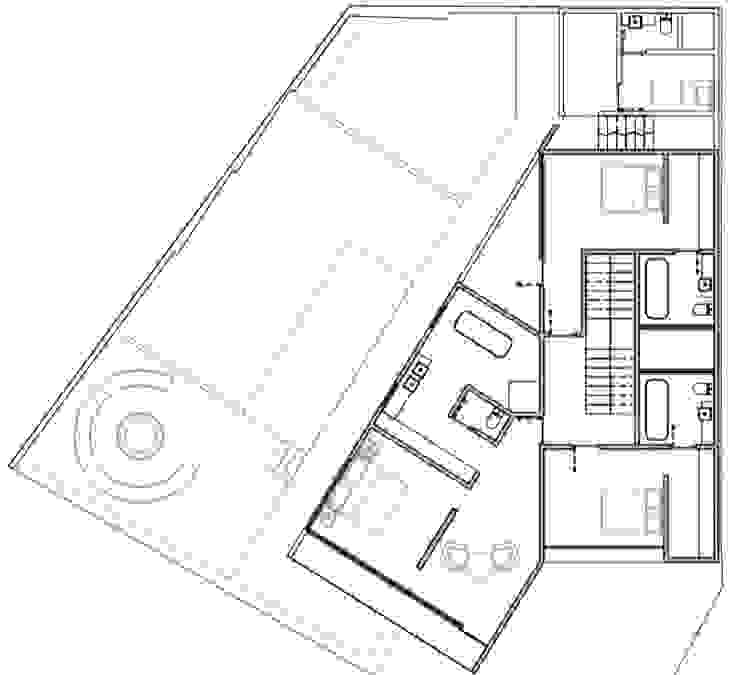 Segundo Nivel del proyecto ATELIERCENTRO Dormitorios minimalistas recamara, agora, fogata, proyecto.