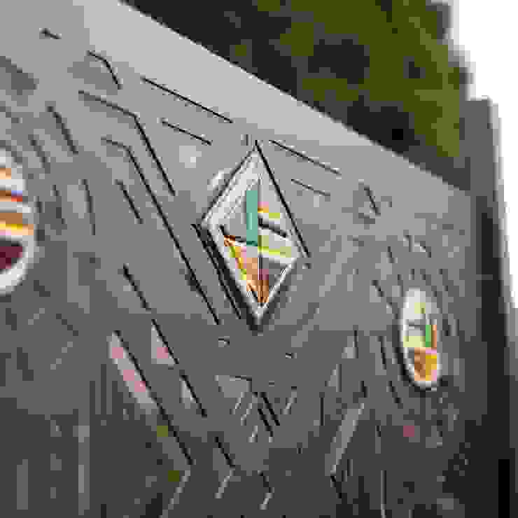 Art Deco Design Patio screen or Fence panel with Glass inserts homify