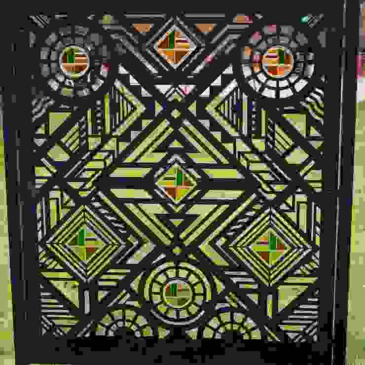 Art Deco Design Patio screen or Fence panel with Glass inserts homify