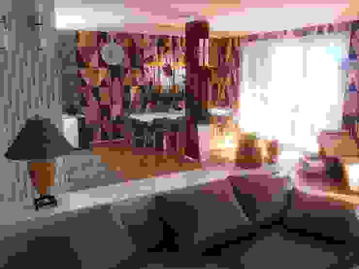 Progetto soggiorno con cucina a vista a Milano Fanchini Roberto architetto - Archifaro Soggiorno moderno