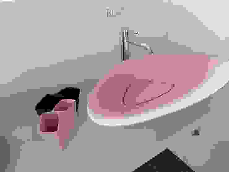 BLAT rosa eto' Bagno moderno Ceramica Rosa lavabo moderno, lavabo in ceramica. lavabo bicolore. lavabo da appoggio