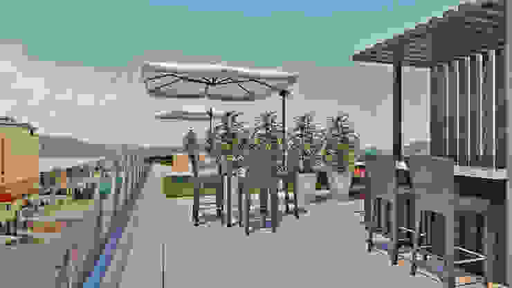 Esplanada exterior duplex – Espinho Alpha Details Jardins modernos