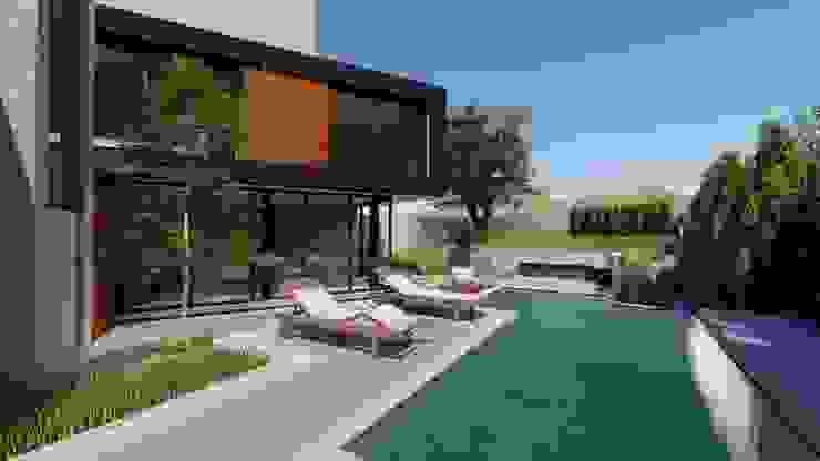 PISCINA Studio Arq20 Arquitetura Casas minimalistas Vidro Preto