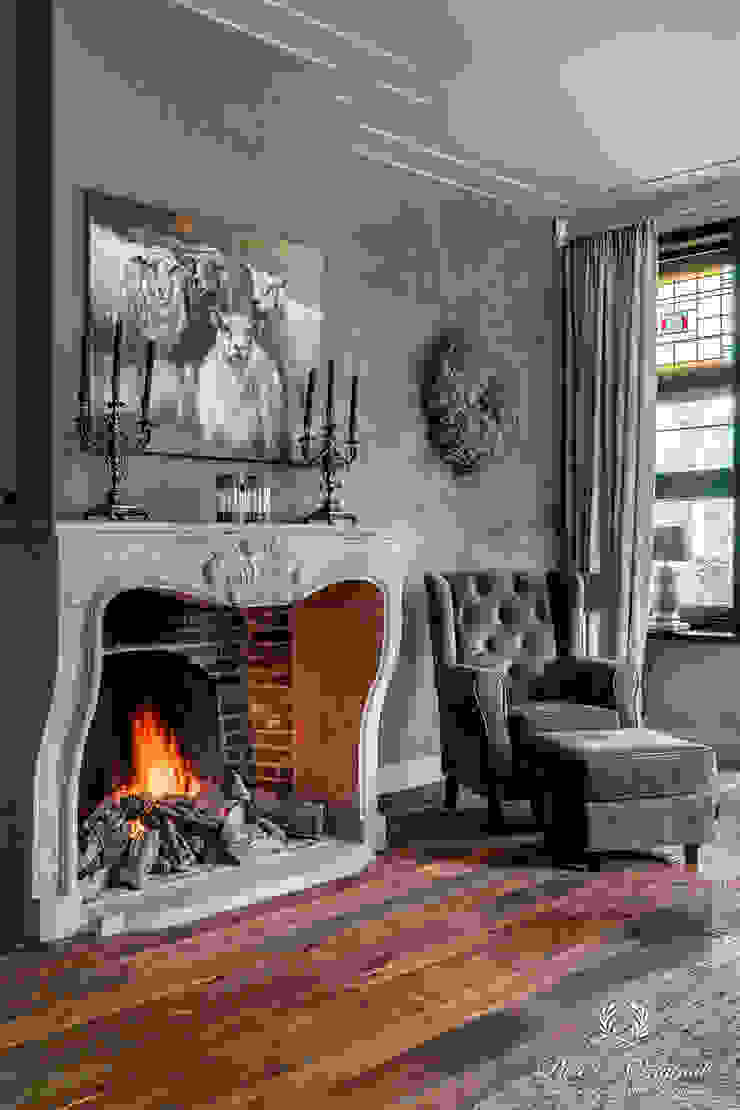 Thunder Sky Fresco lime paint living room Pure & Original Pure & Original Landelijke woonkamers Grijs grijs, woonkamer, landelijk, open haard