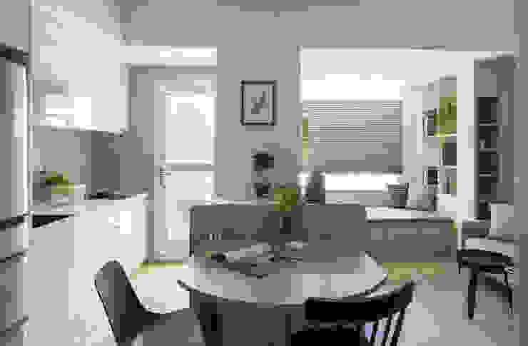 透亮潔淨 耀昀創意設計有限公司/Alfonso Ideas 餐廳 餐桌,廚具,臥榻,櫃體,矮傢俬,光合作用,呼吸,清新,收納,無印,自然風,北歐風,簡樸,植栽點綴,綠意滿滿