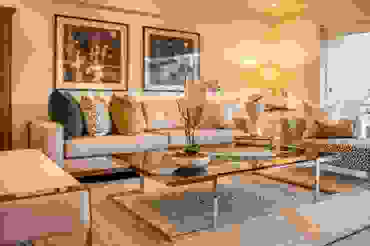 Remodelación Dpt. Chacarilla - Surco, Katherine Quijano - Interiorismo Katherine Quijano - Interiorismo Modern living room Wood-Plastic Composite Beige