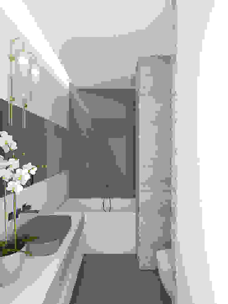 Квартира в ЖК "Смольный проспект", background архитектурная студия background архитектурная студия Ванная комната в стиле минимализм Белый