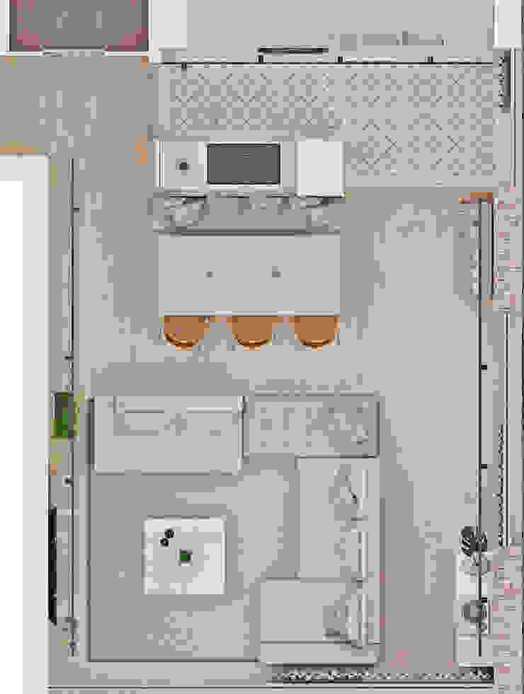 Planta cozinha e Sala Alpha Details Salas de estar escandinavas