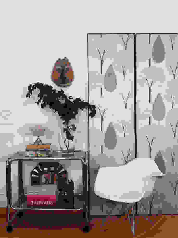 RECIBIDOR Siete Flamencos Pasillos, vestíbulos y escaleras de estilo ecléctico ecléctico, moderno, recibidor, decoración, molduras, papel pintado, salón